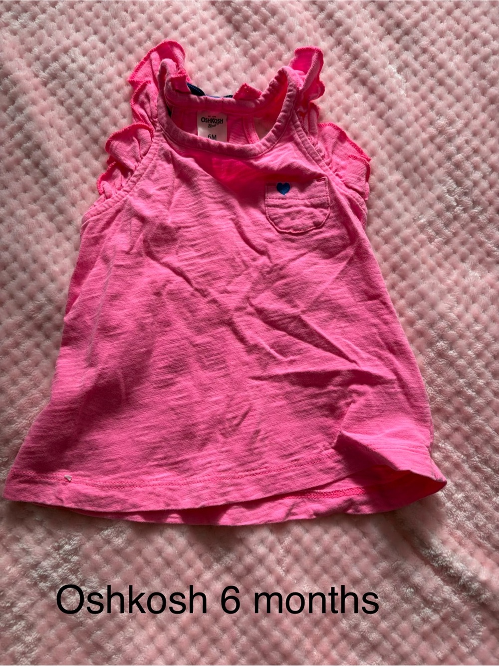 OshKosh B'gosh Bright Pink Ruffle Sleeve Tank Top